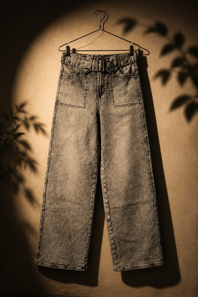 Wide Leg Gris Jaspeado con Cinturón T36-46