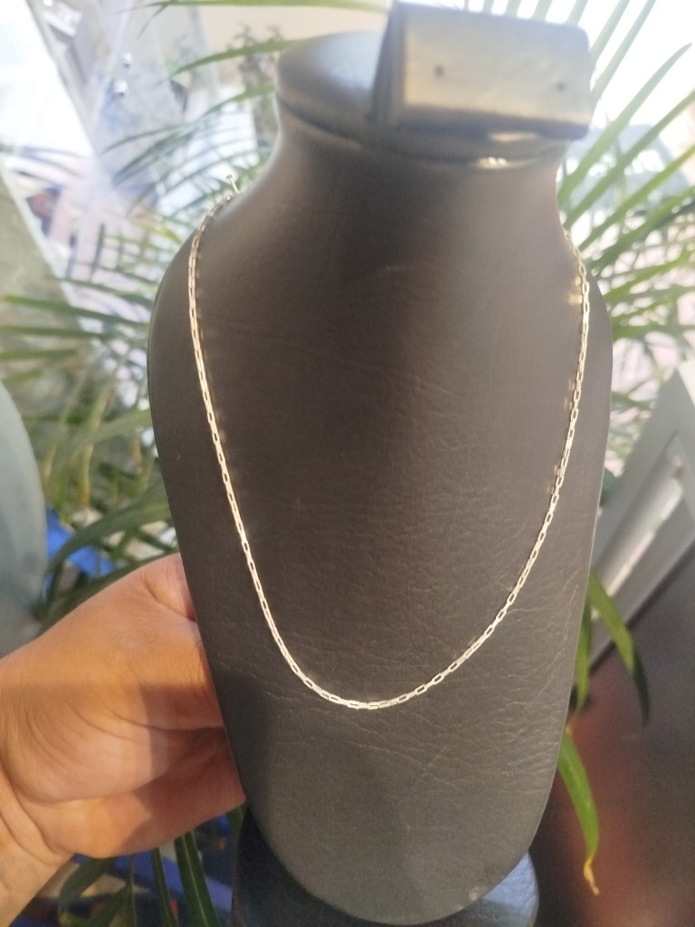 Cadena de plata eslabón tipo cajon