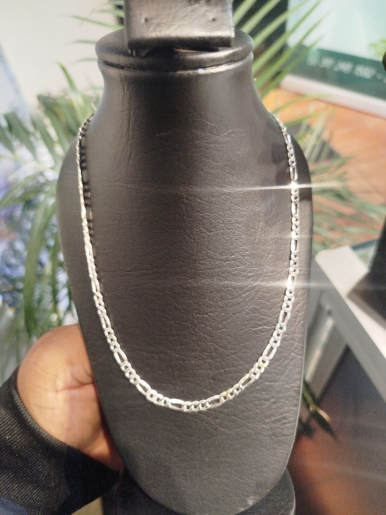Cadena de plata eslabón 3 en 1 mediano
