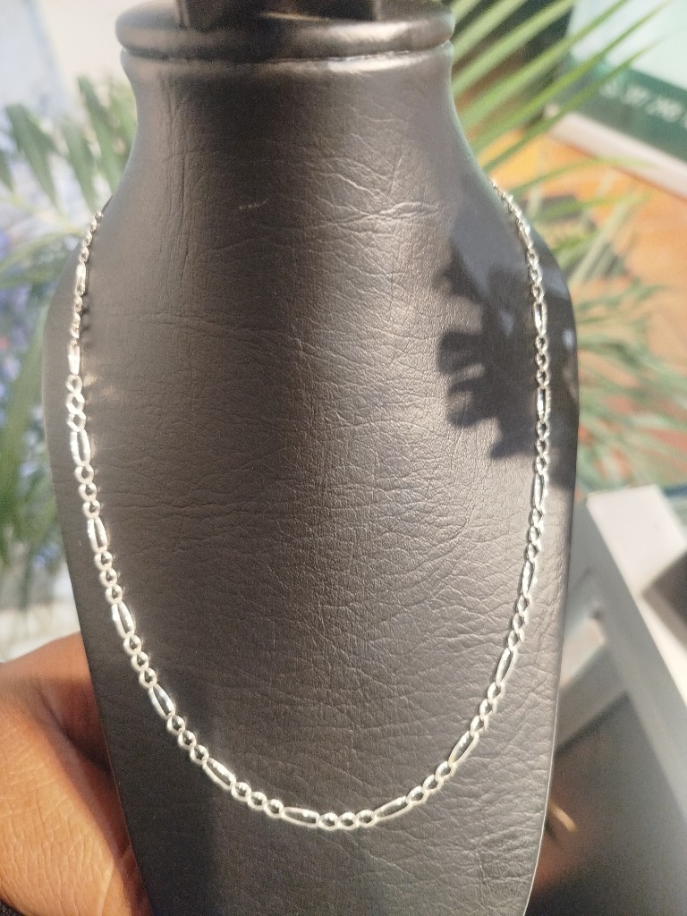 Cadena plata 3 en 1eslabon delgado 70cm
