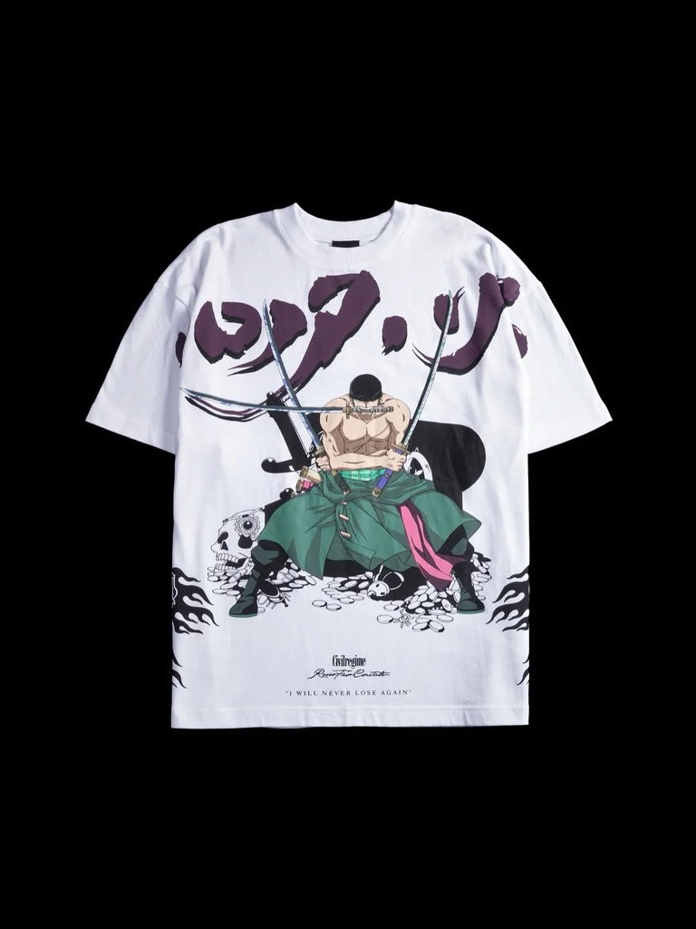 CIVIL REGIME Zoro’s Rise American Classic Oversized Tee in Black