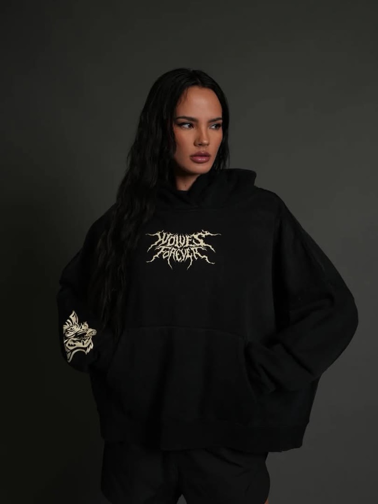 DarcSport Slasher Destroyed Grunge “Gage Box Cut” Hoodie in Black Drift Wash
