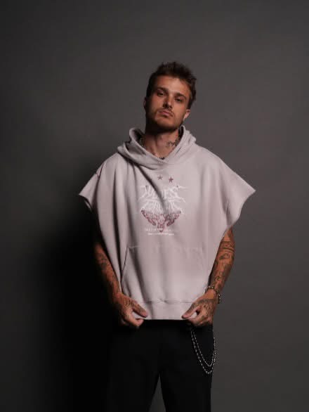 DarcSport Iron Pack Grunge Gage Cap Sleeve Hoodie in Clay