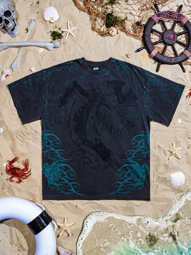 CIVIL REGIME Flying Dutchman American Classic Oversized Tee in Vintage Forest