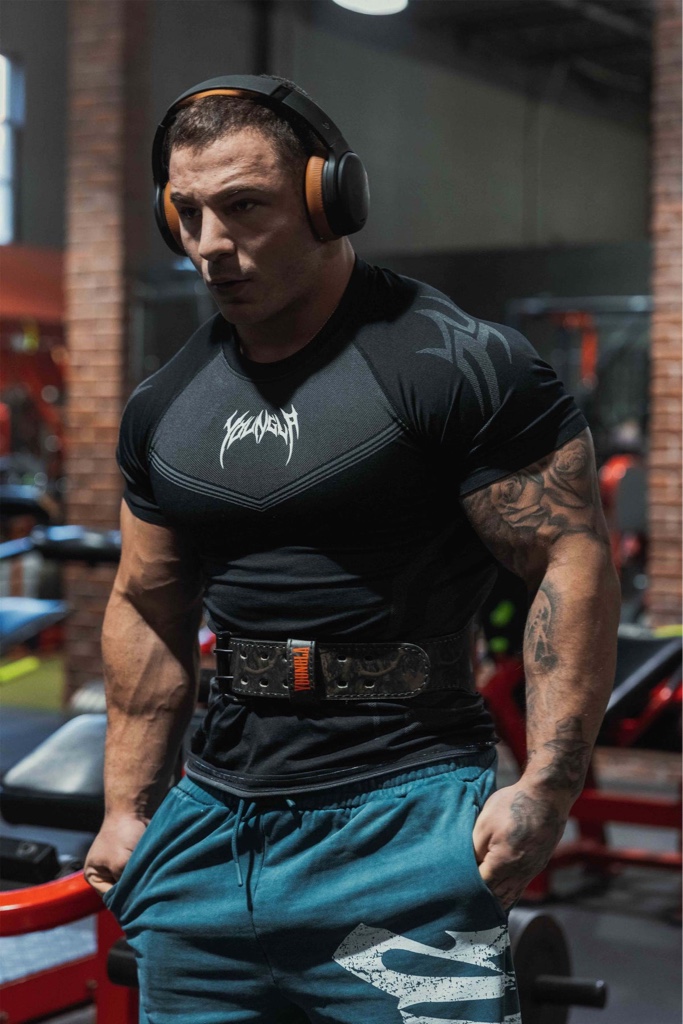 4041 YoungLA WARRIOR COMPRESSION TEES BLACK