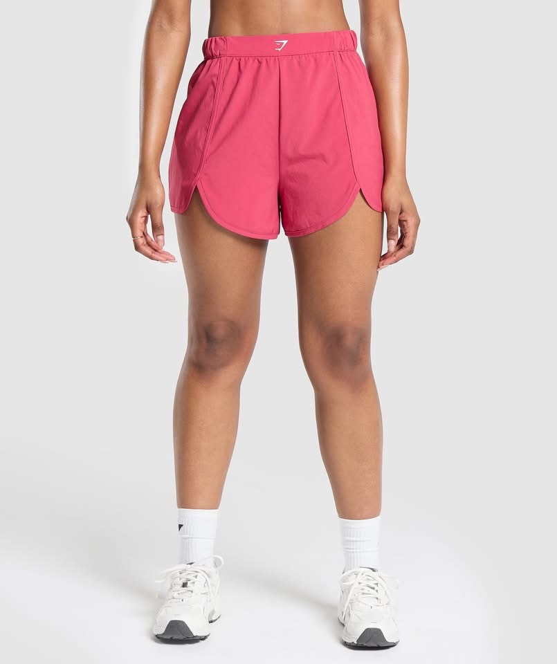 GymShark Scallop Hem Shaped Shorts - Vintage Pink