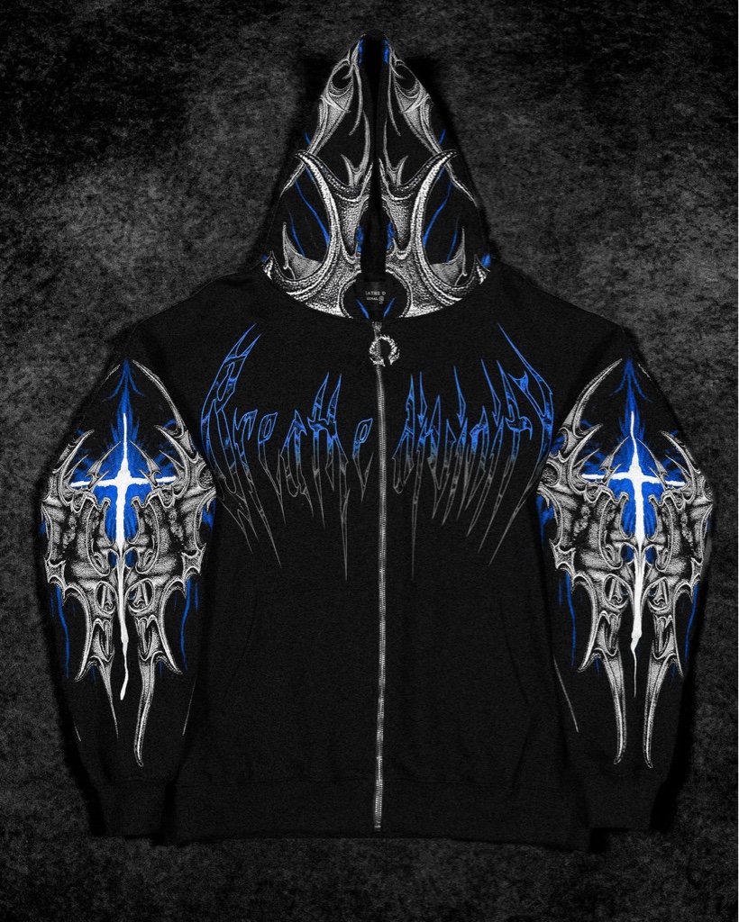BreatheDivinity Death Blight Oversized Zip-Up Hoodie [PULSE]