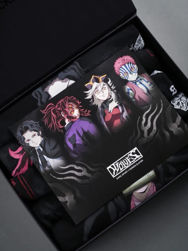 DarcSport Demon Slayer/Kimetsu no Yaiba Upper Moon’s “Side-By-Side” Tee Box Set in Black