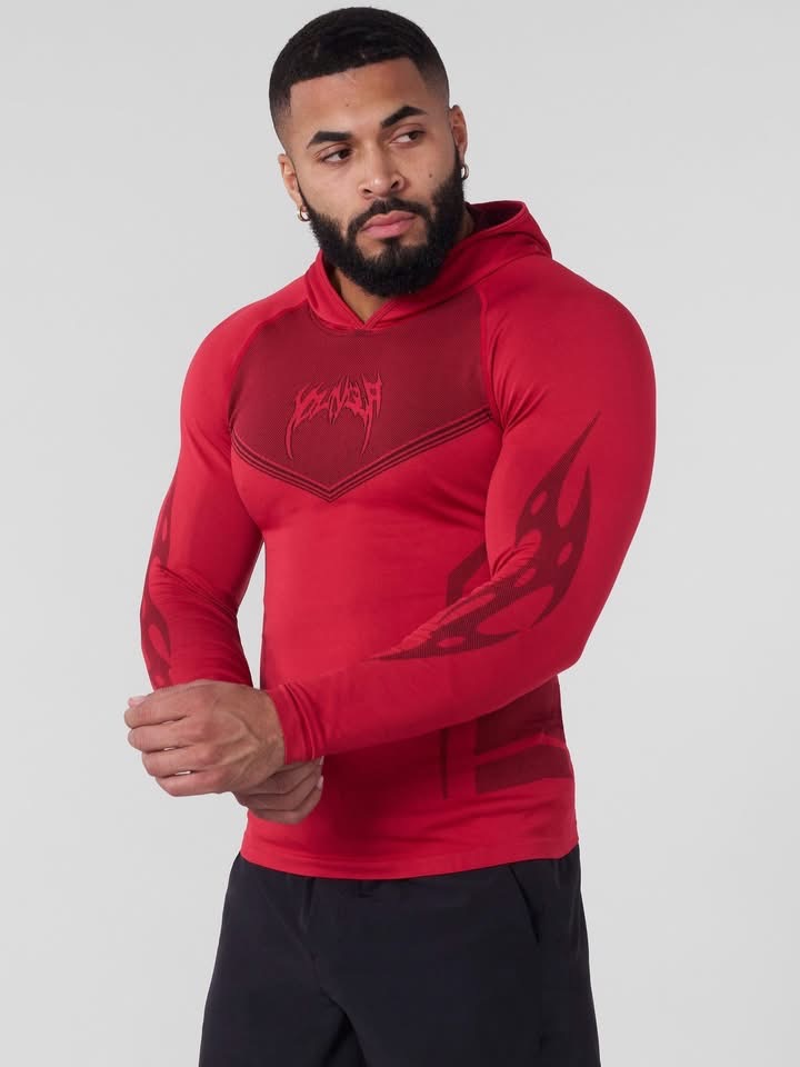 8062 YoungLA WARRIOR COMPRESSION HOODIES Red