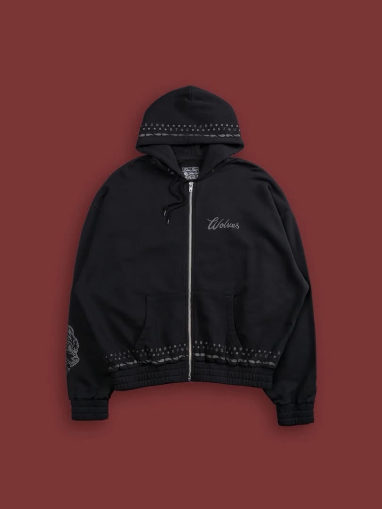 DarcSport Western Wolves “Vintage Chambers” Zip Hoodie in Black