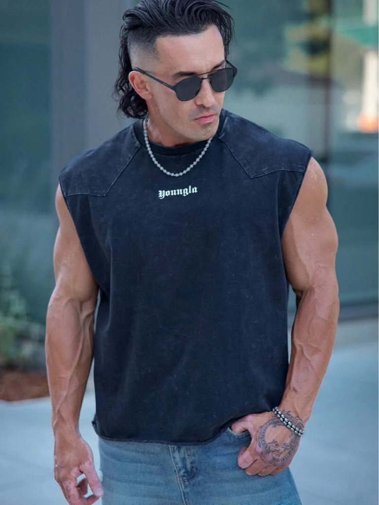 3076 YoungLA Western Cut-Offs Black Wash