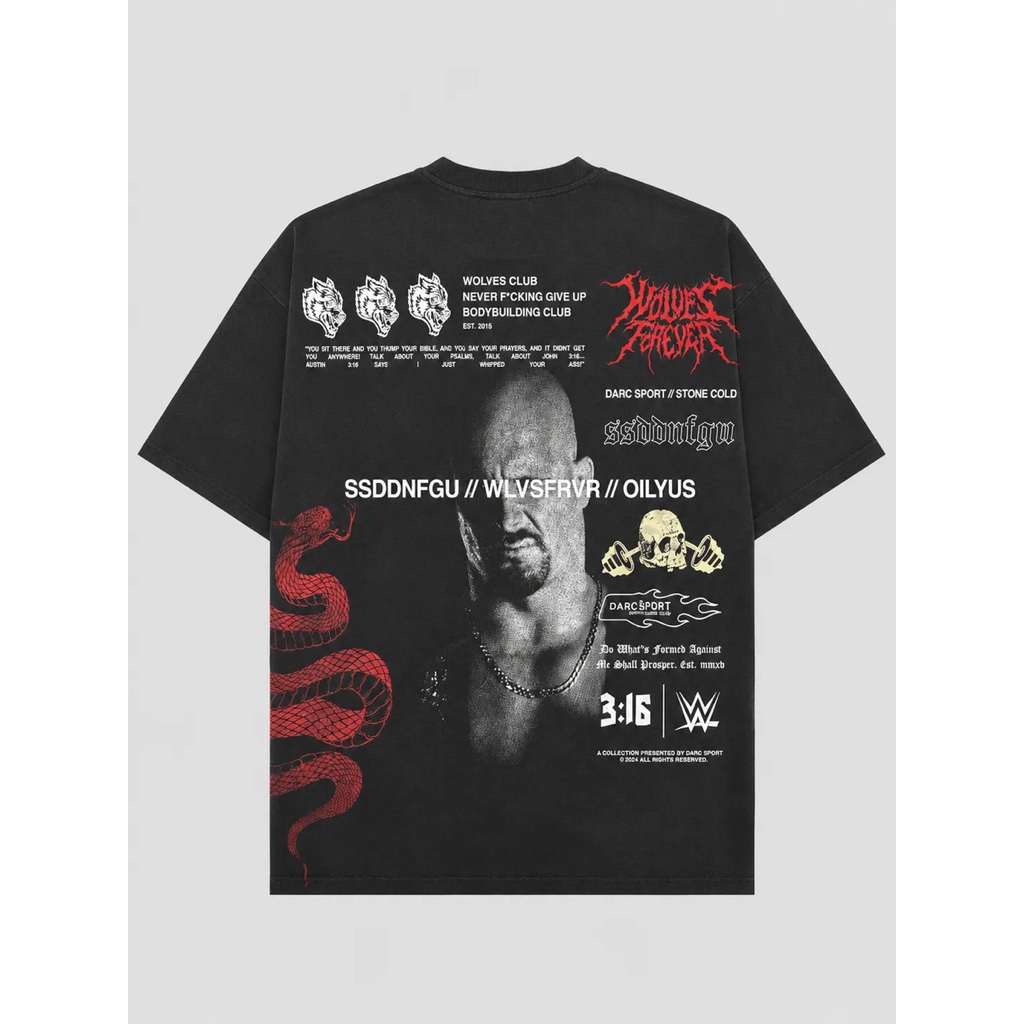 DarcSport Stone Cold Law Premium Oversized Tee in Black