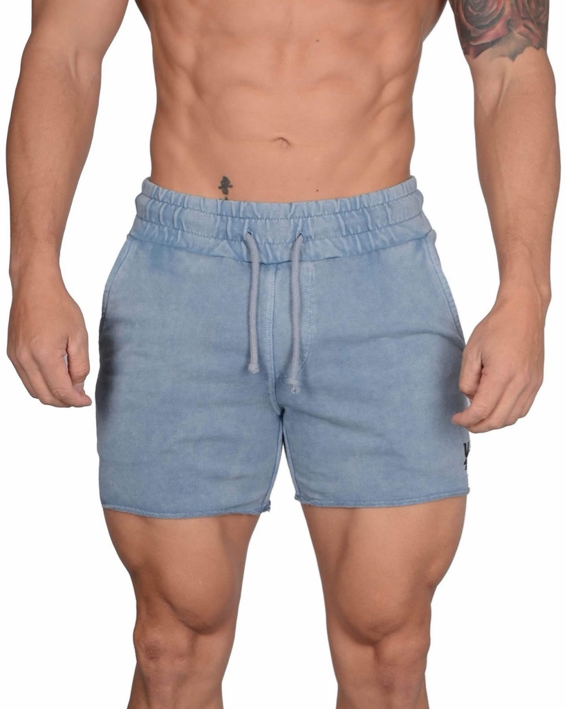 102 Bodybuilding French Terry Shorts Teal Wash