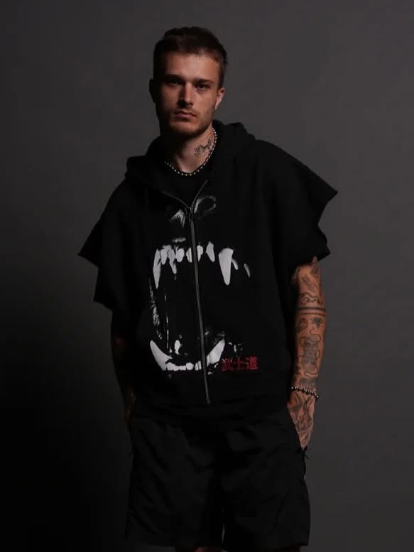 DarcSport  Blood Thirsty Kanji “Creed” Cap  Zip Hoodie in Black