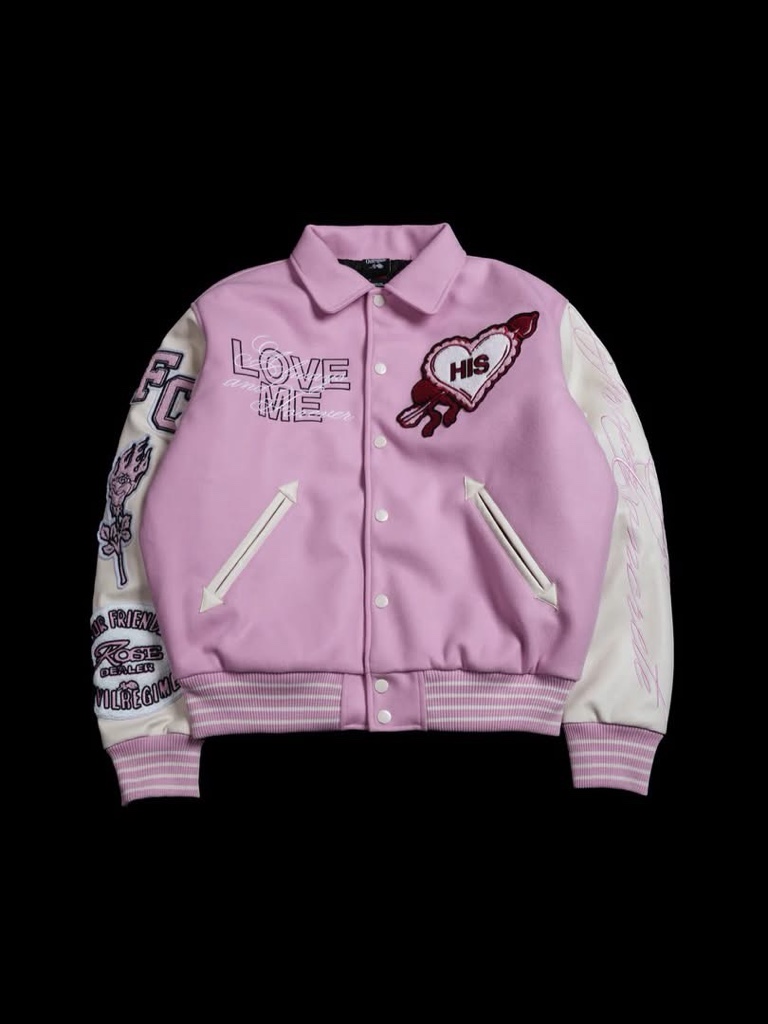 CIVIL REGIME Valetine’s Couple Jackets His Varsity Jacket in Pink M