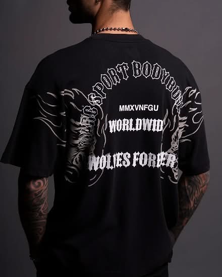 DarcSport THE ONE YOU FEED “PREMIUM VINTAGE” OVERSIZED TEE IN BLACK