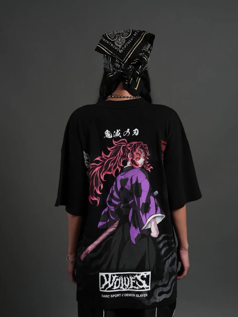 DarcSport Kokushibo “Side By Side” Series Premium Oversized Tee in Black