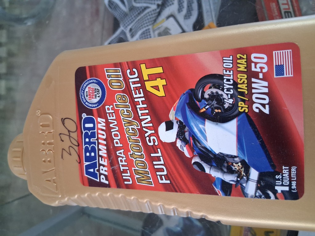 ABRO Premium aceite moto 20W-50 full sintético dorado