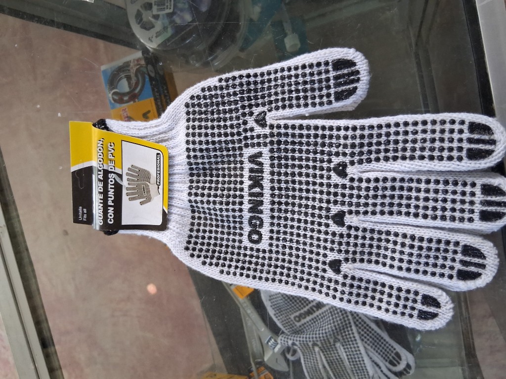 Guantes VIKINGO blancos con puntos PVC