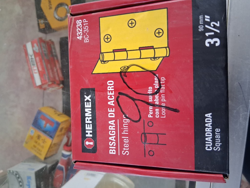 Hermex bisagra acero cuadrada 3 1/2