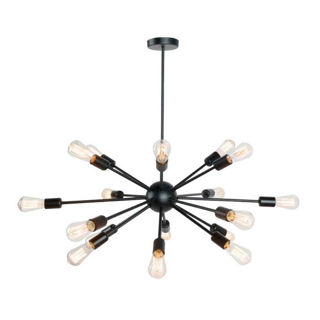 COLGANTE CALELO METAL 18 LUCES E27 1.35 METROS NEGRO