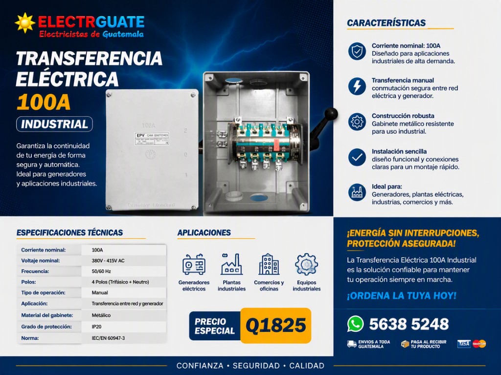TRANSFERENCIA ELÉCTRICA INDUSTRIAL 240V/415V