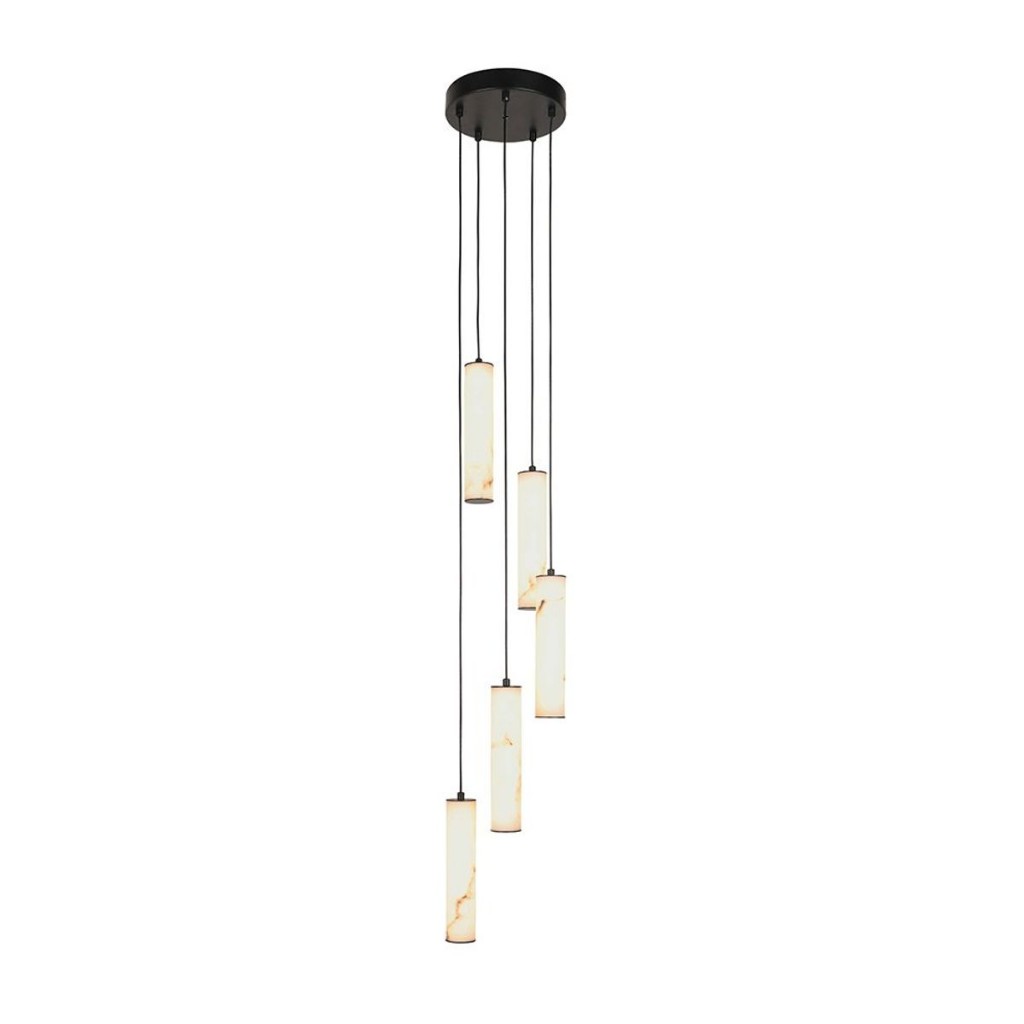 COLGANTE LED 5 LUCES CON PANTALLA MARMOL 30W