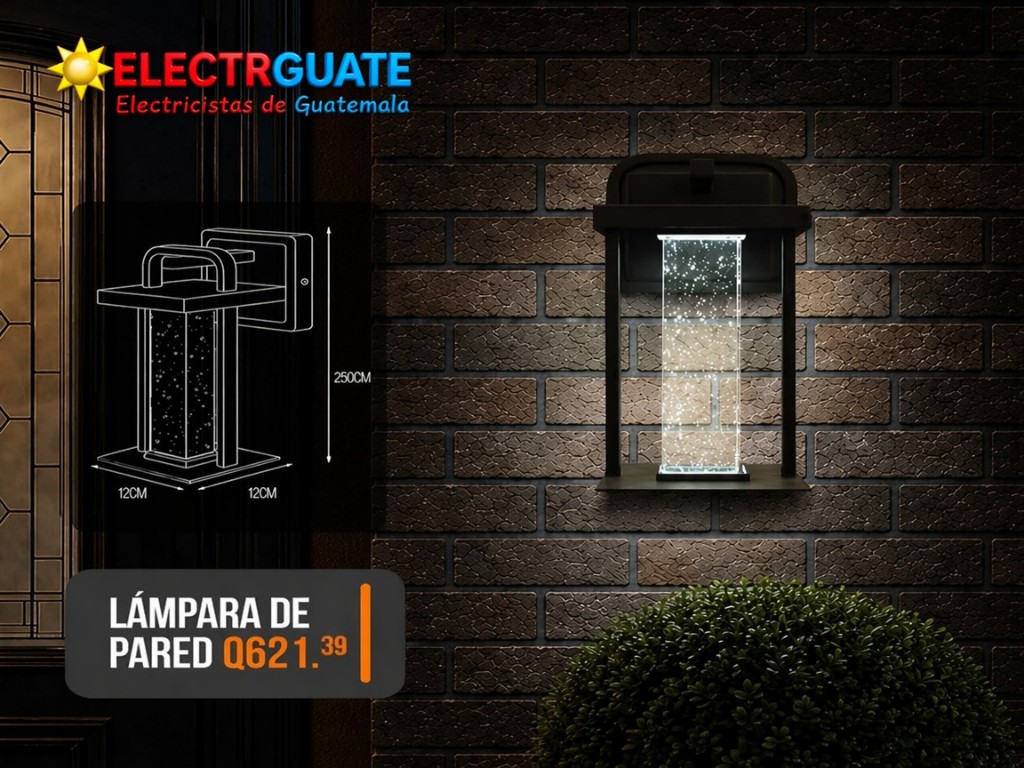 LÁMPARA PARA PARED ELEGANTE 20W BASE NEGRO
