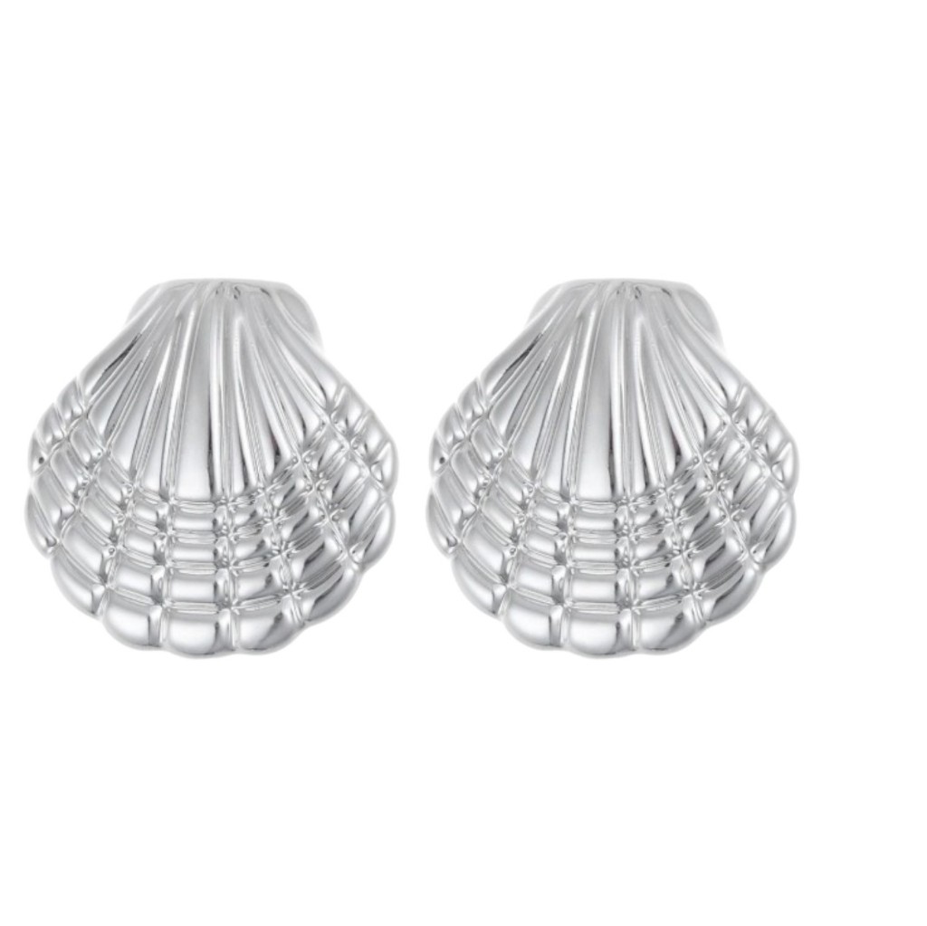 Aros modelo concha plateado