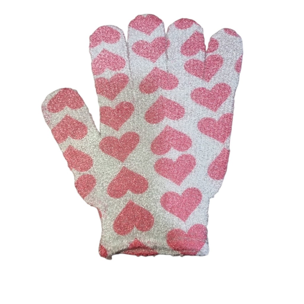 Guante exfoliante corazones