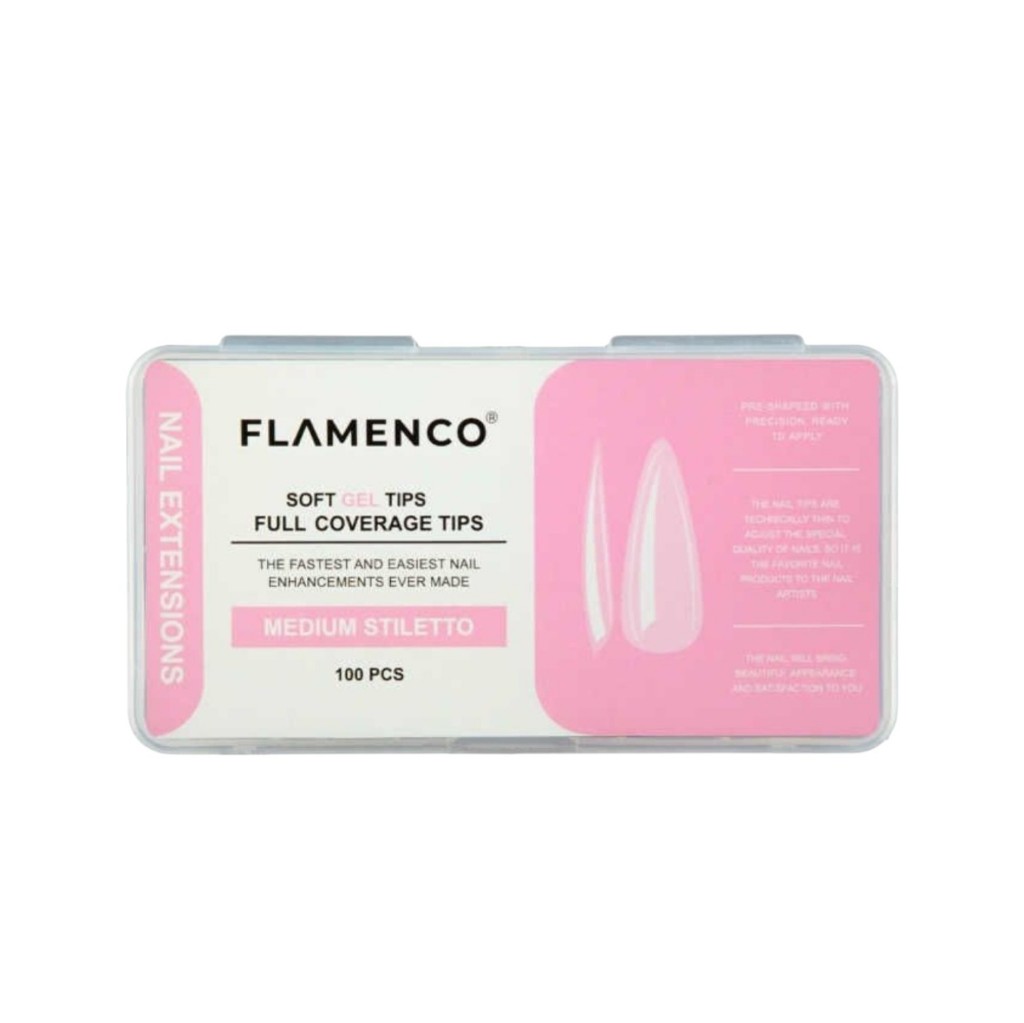 Sof gel tips gel medium stiletto 100 pcs