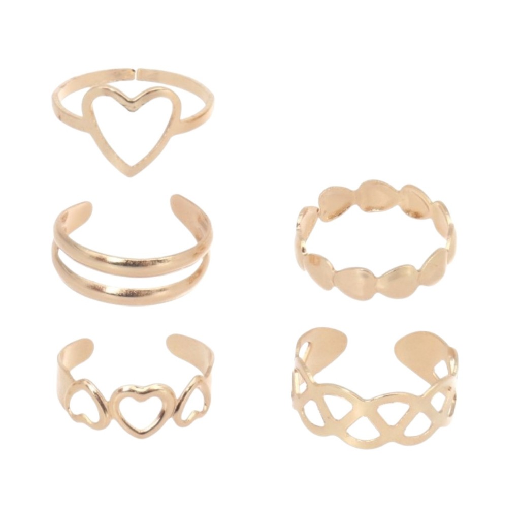 Anillos dorados corazones