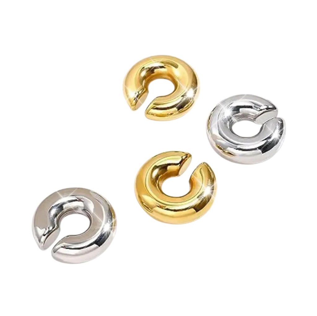 Aros tipo C dorado y plateado