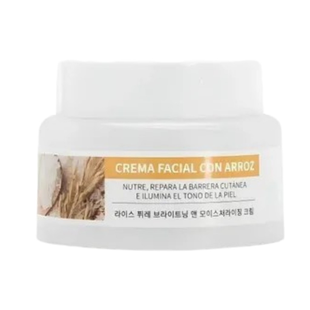 Crema facial con arroz