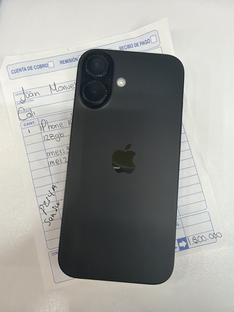 ❌#4640. iPhone 16 de 128 gb negro  esim 99%