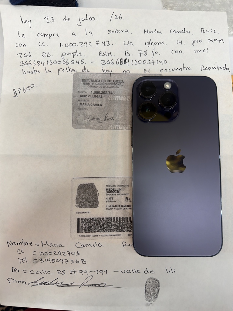 ❌#4587. iPhone 14 pro max de 256 GB purple 89%