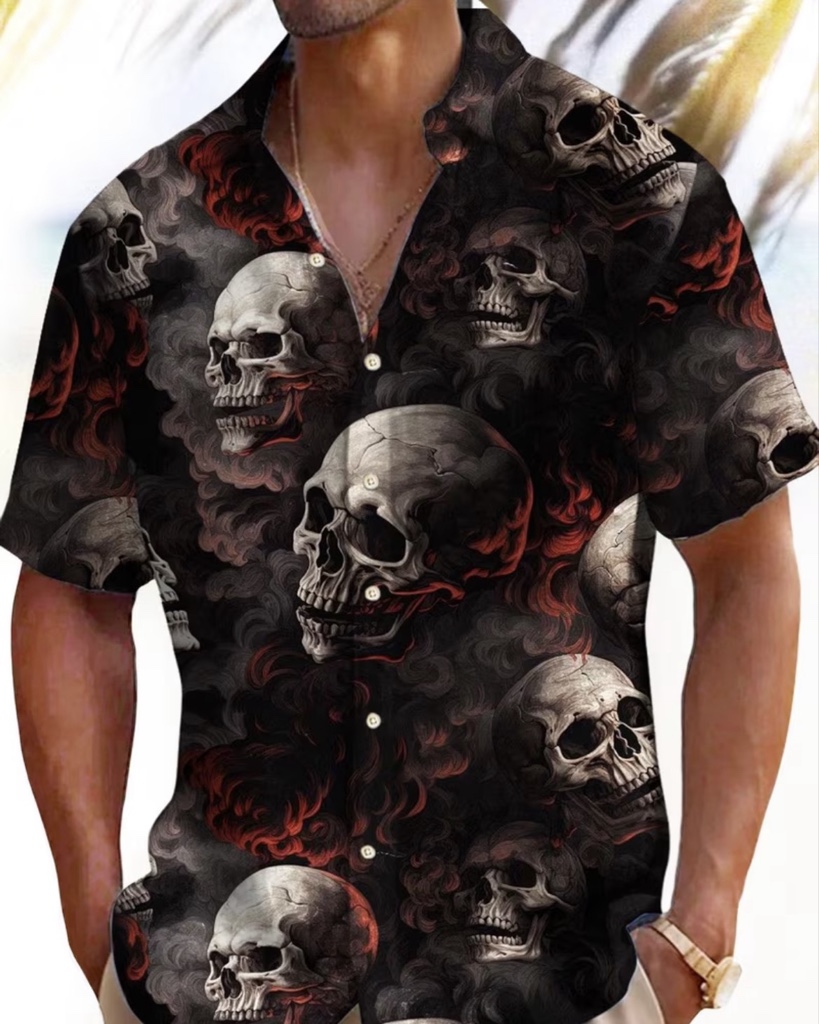 CC10 Camisa de calavera con humo