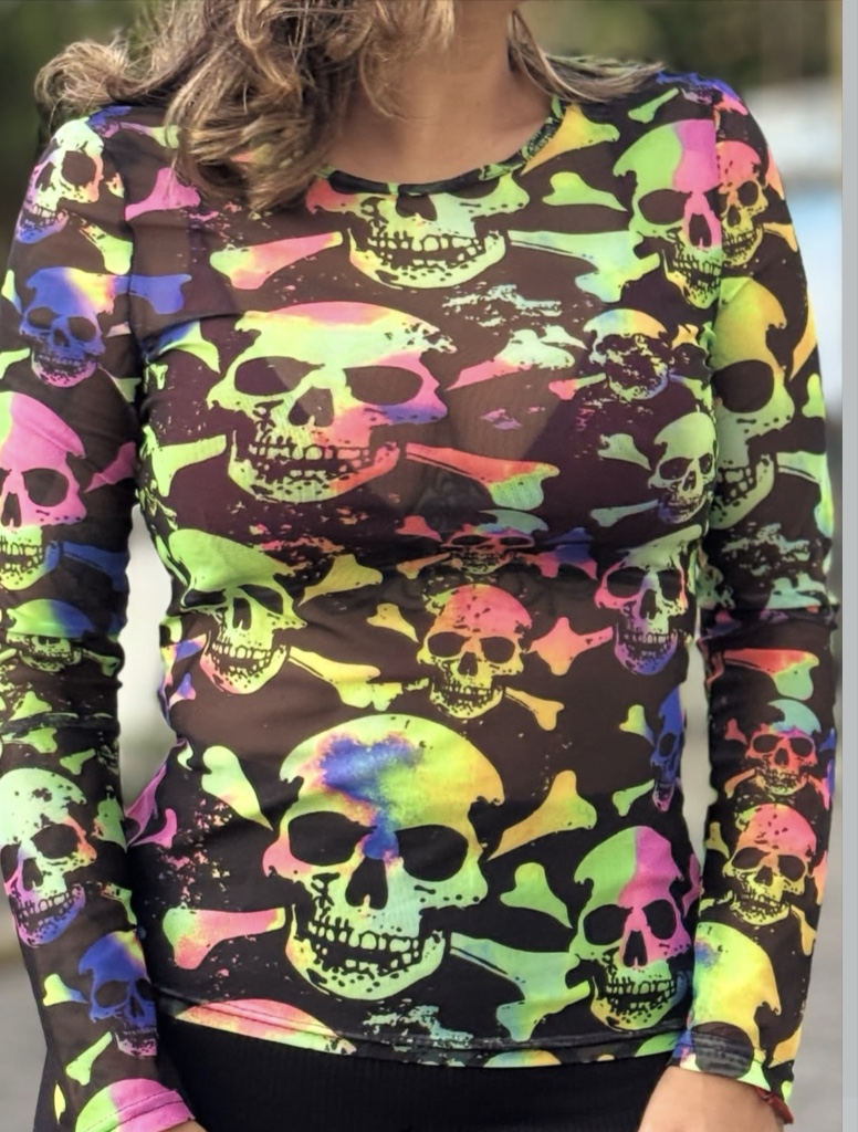 SD11 Manga larga de calavera transparente