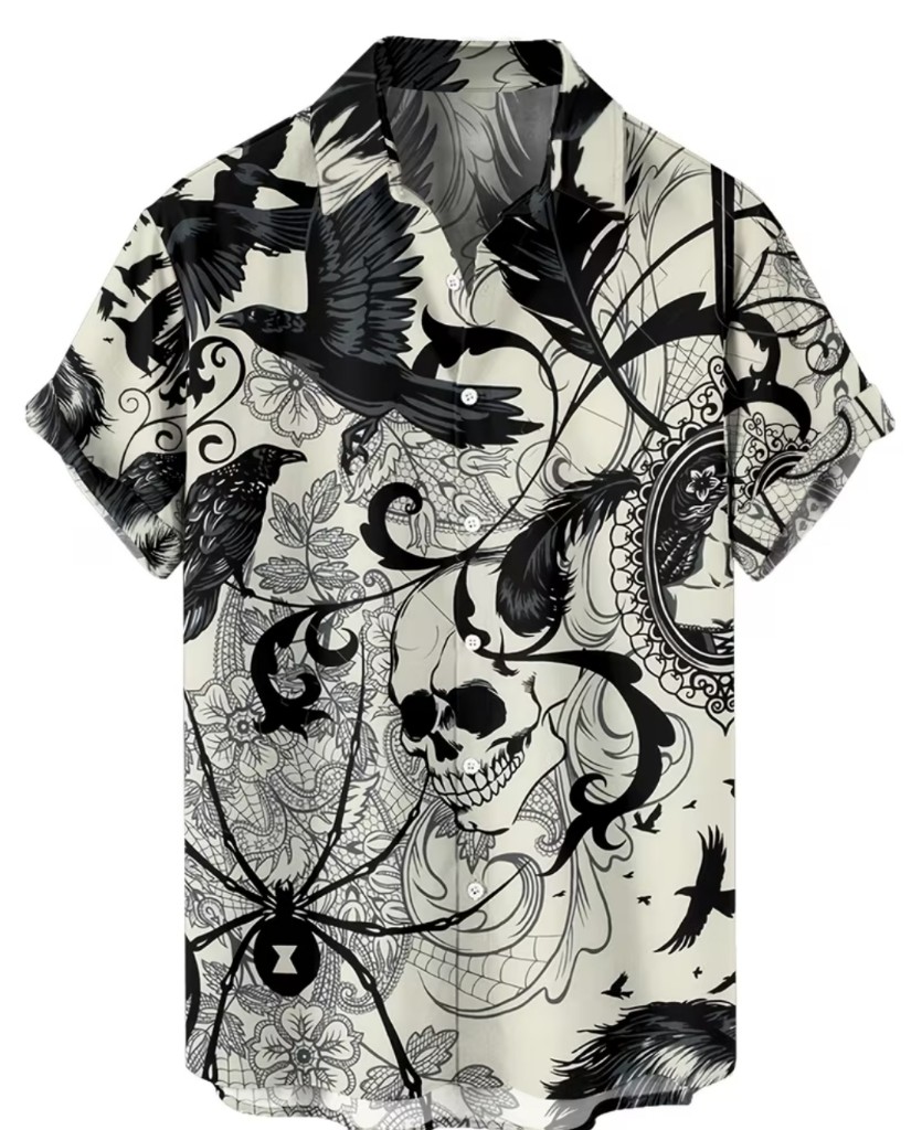 CC02 Camisa cuervo y calavera
