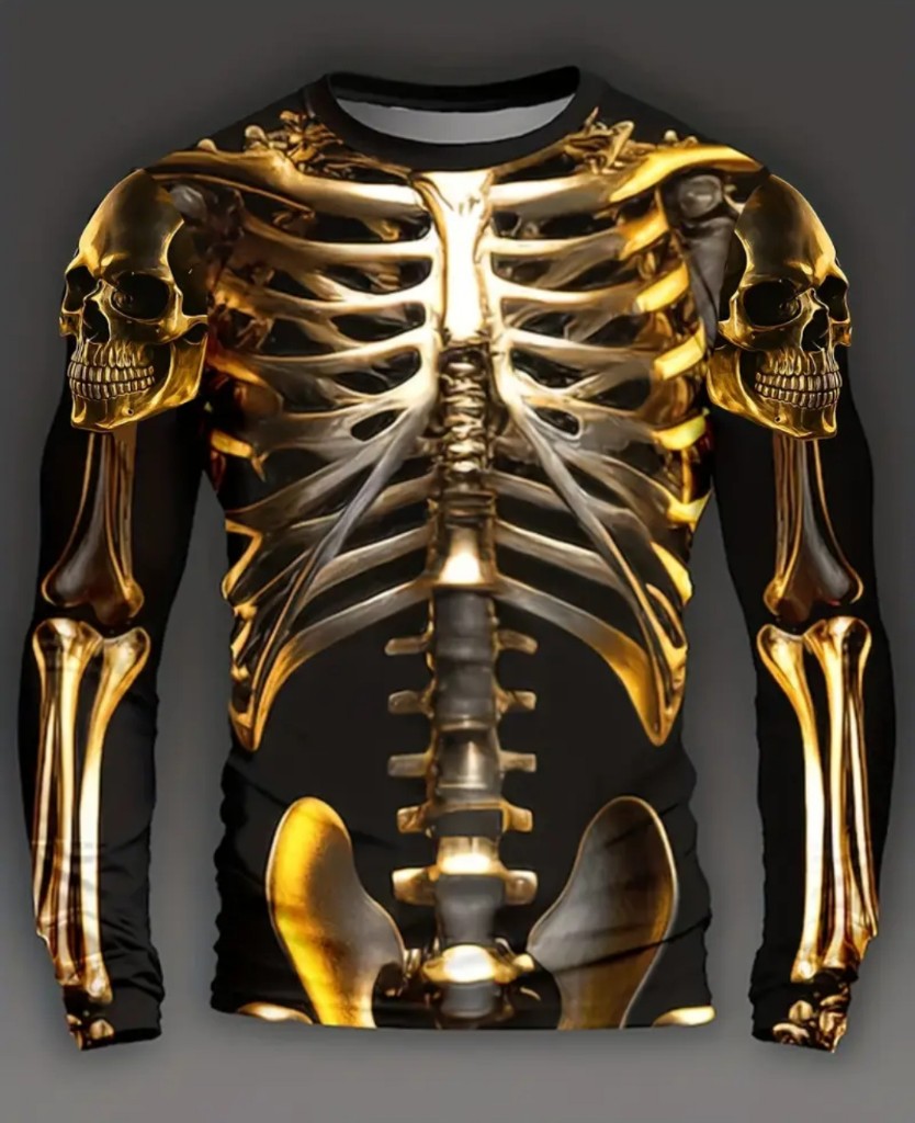 SC53 Sudadera de calavera dorada