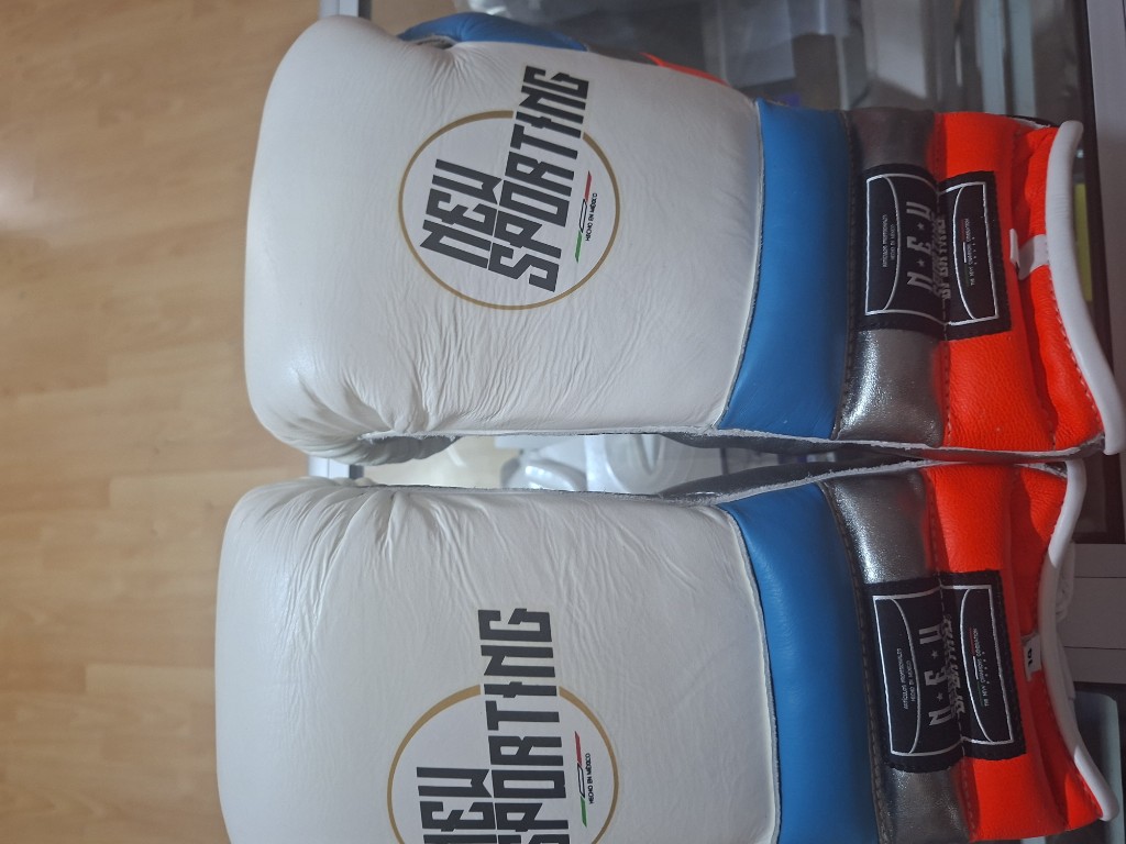 New Sporting guantes azul plata naranja