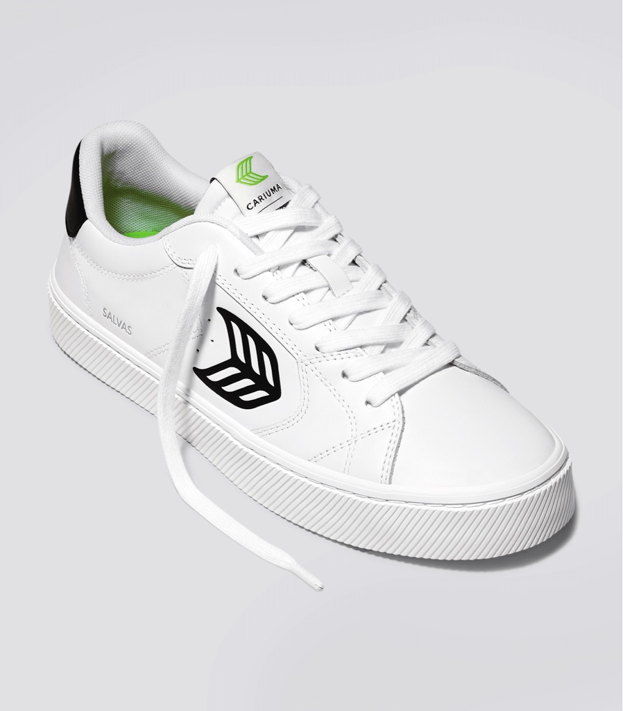Salvas-White Smooth Leather/Black