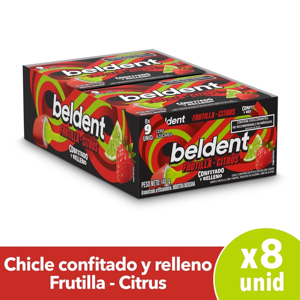 CONFITADO BELDENT FRUTILLA Y CITRUS X9
