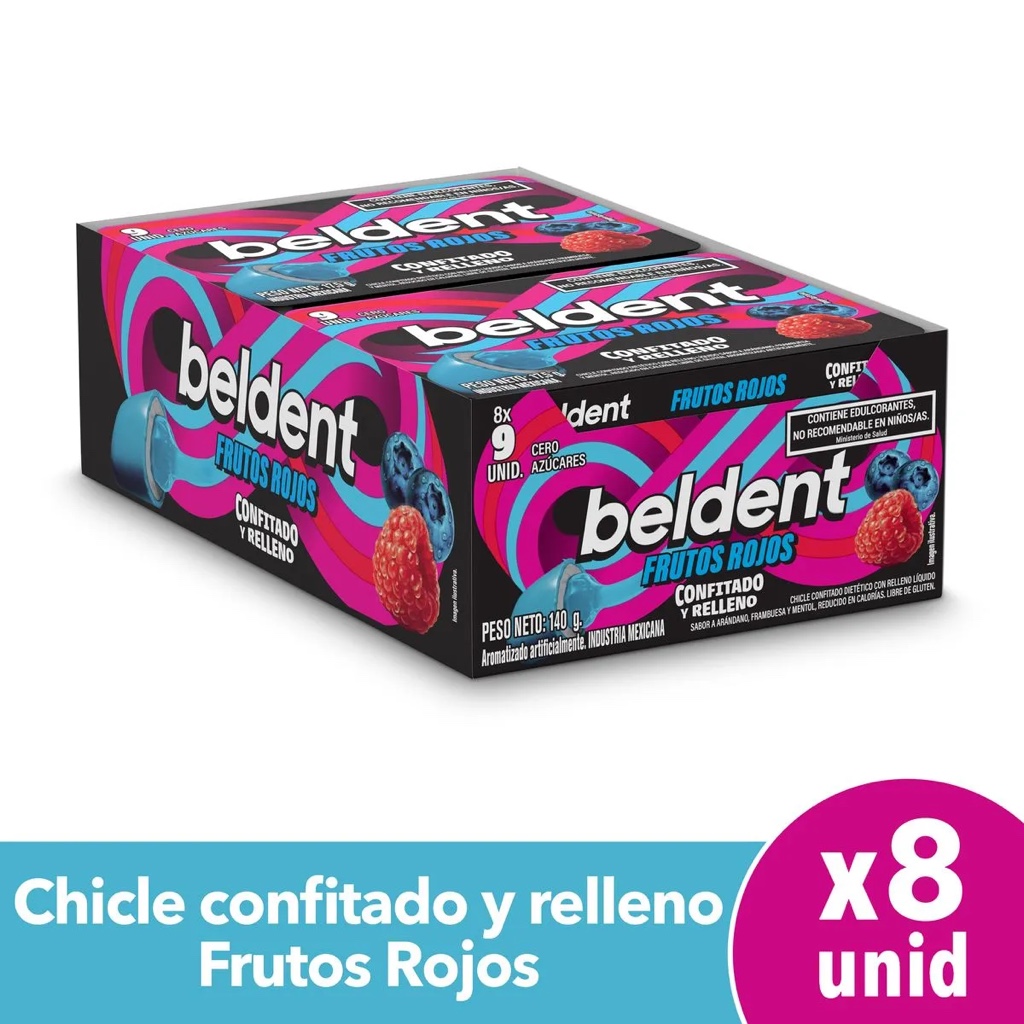 CONFITADOS BELDENT FRUTO ROJO X9