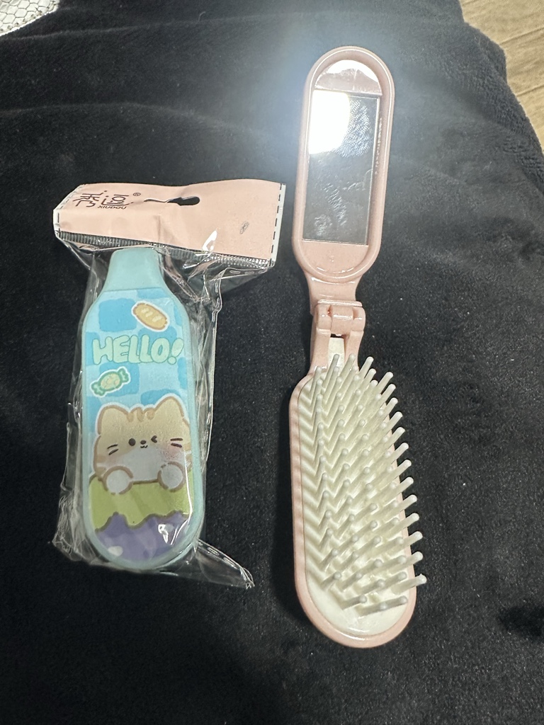 Cepillo plegable rosa