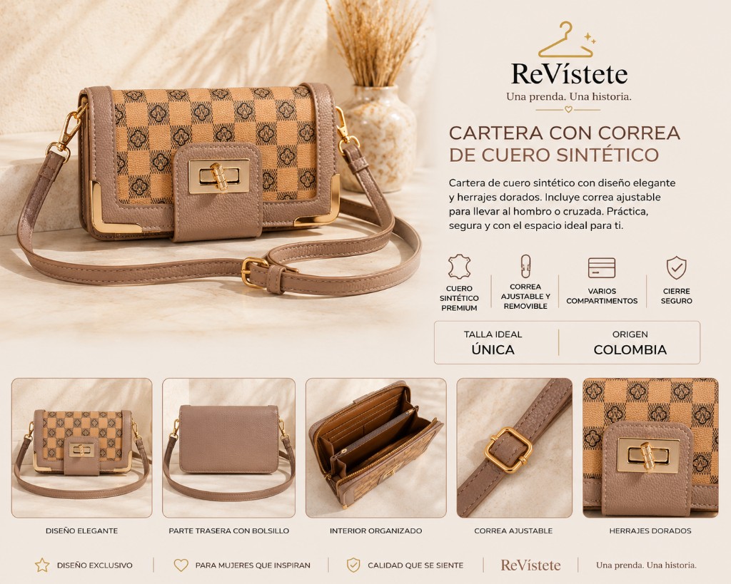 A4. Cartera café con correa