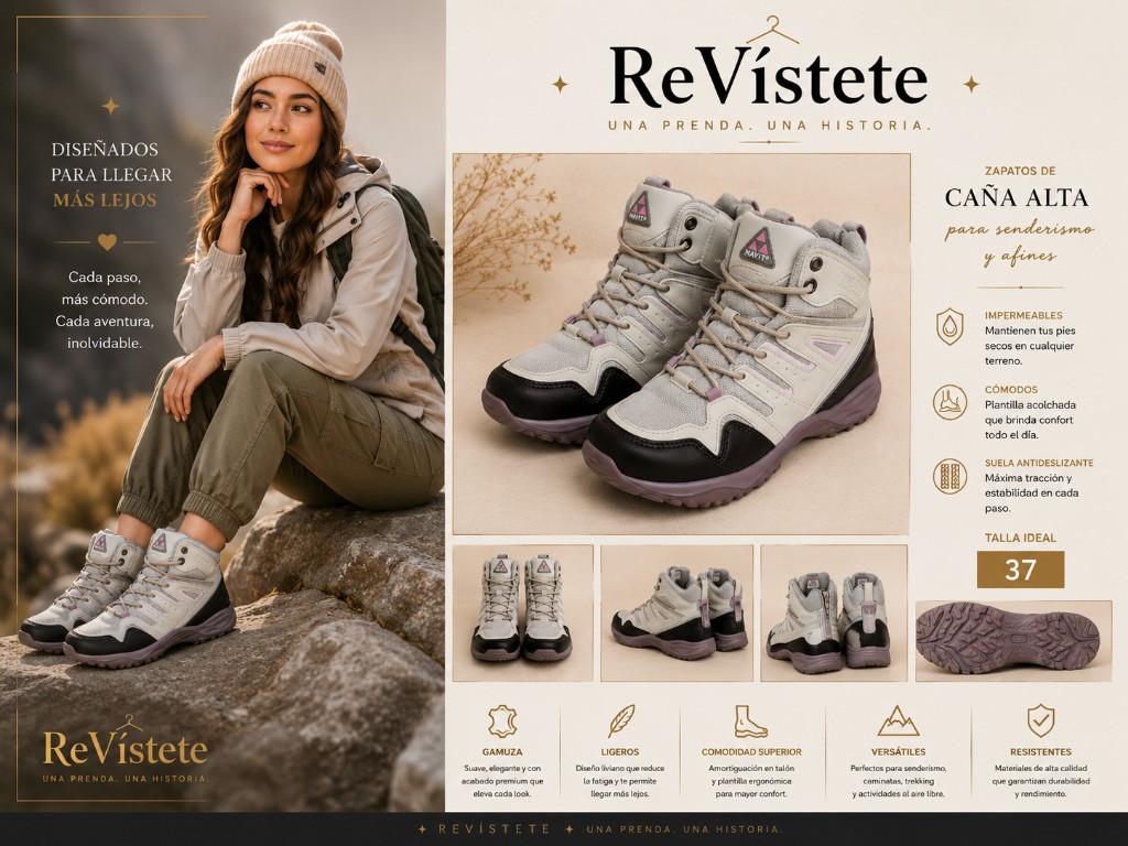 A11. Zapatos caña alta colombianos, Talla ideal 37