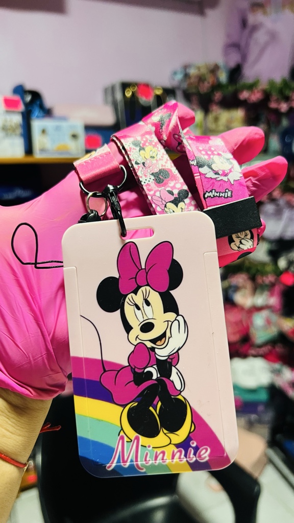 Minnie porta credencial rosa bebé