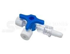 Llave de tres vias azul