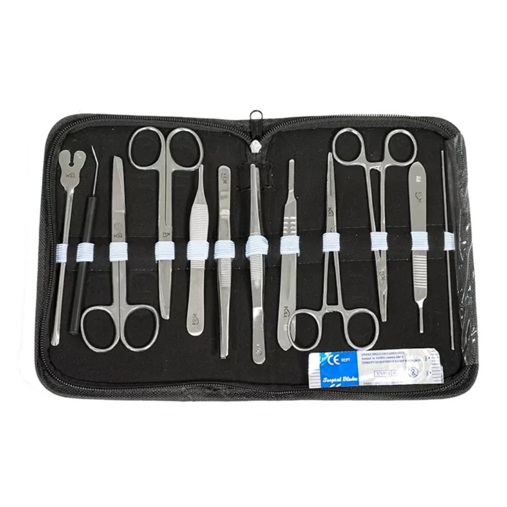 Set de sutura 12 pinzas  negro estuche